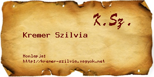 Kremer Szilvia névjegykártya