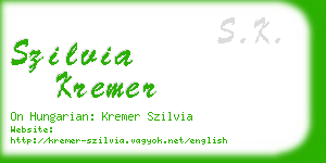 szilvia kremer business card